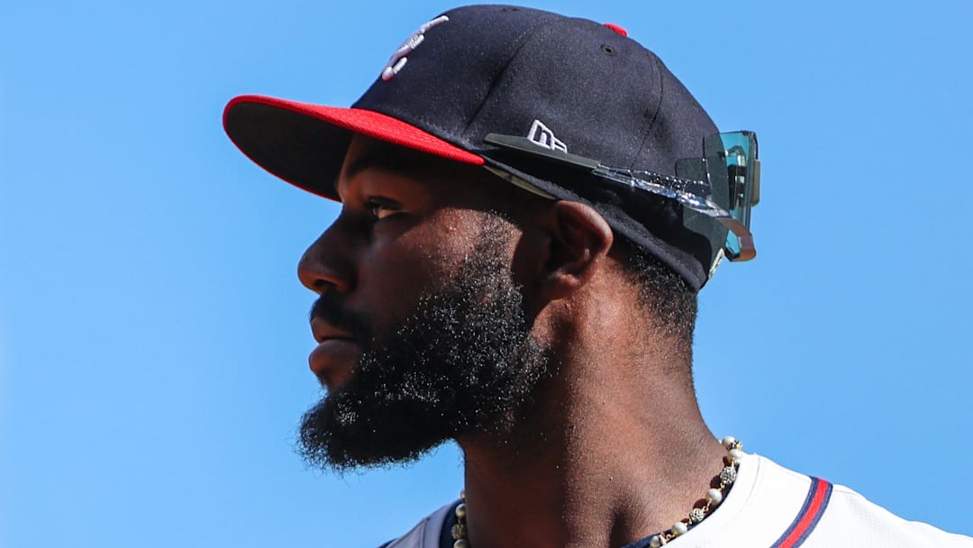 Sep 28, 2025; Cumberland, Georgia, USA; Atlanta Braves outfielder Michael Harris II (23) runs to the dugout during the game against the Pittsburgh Pirates during the third inning at Truist Park. Sep 28, 2025; Cumberland, Georgia, USA; Atlanta Braves outfielder Michael Harris II (23) runs to the dugout during the game against the Pittsburgh Pirates during the third inning at Truist Park.
