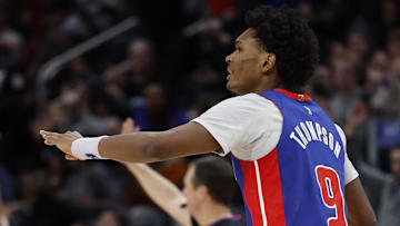 Jan 20, 2024; Detroit, Michigan, USA;  Detroit Pistons forward Ausar Thompson (9) 