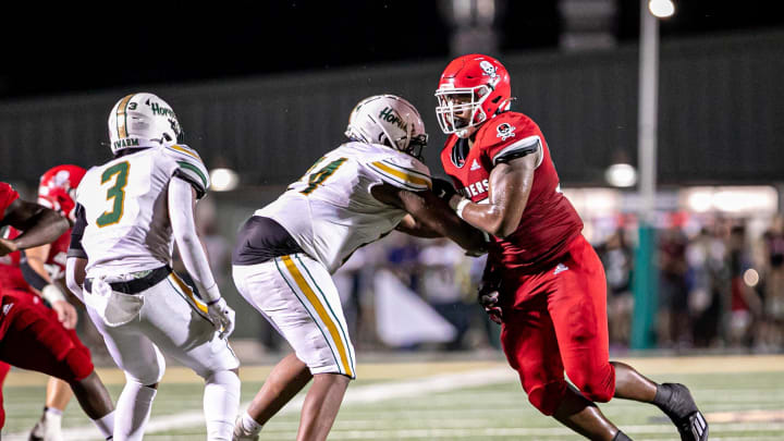 Savannah Christian   s Elijah Griffin applying pressure during Friday night game against Savannah Country Day School.