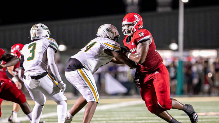 Savannah Christian   s Elijah Griffin applying pressure during Friday night game against Savannah Country Day School.