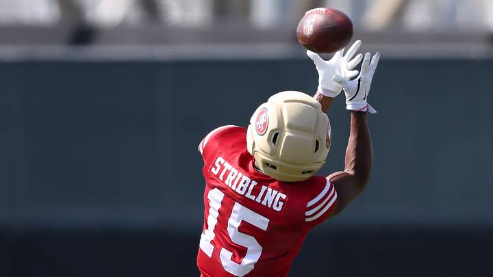 San Francisco 49ers wide receiver De'Zhaun Stribling (15)