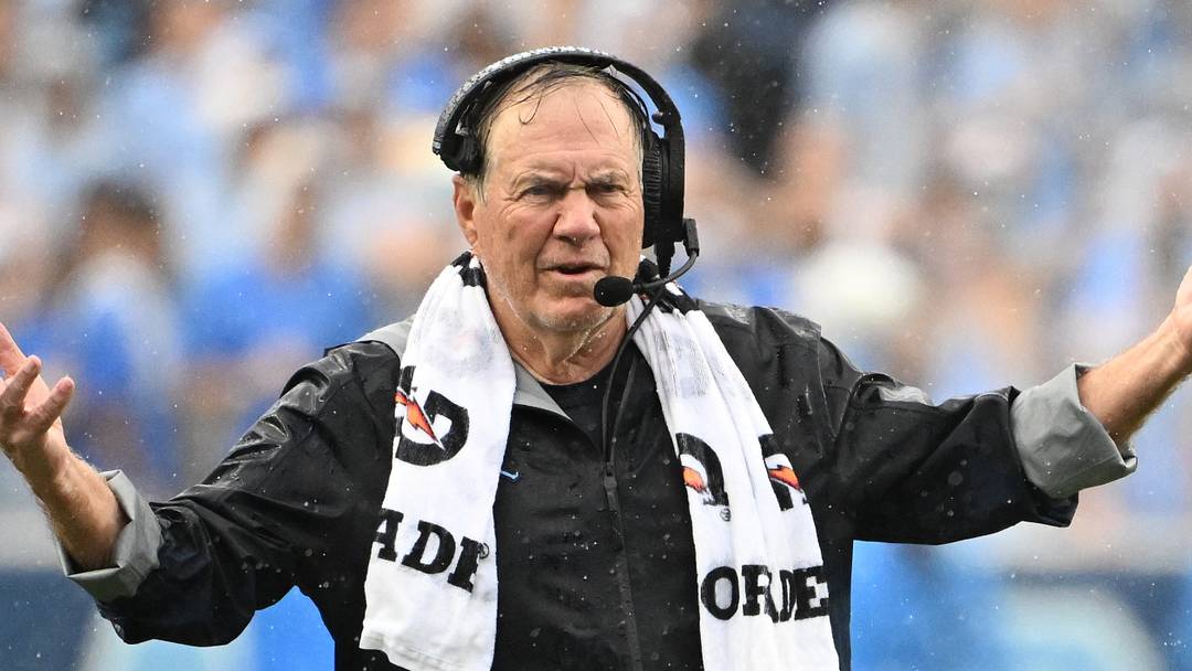 Oct 3, 2026; Chapel Hill, North Carolina, USA; North Carolina Tar Heels head coach Bill Belichick reacts in the second half at Kenan Stadium. Mandatory Credit: Bob Donnan-Imagn Images Oct 3, 2026; Chapel Hill, North Carolina, USA; North Carolina Tar Heels head coach Bill Belichick reacts in the second half at Kenan Stadium. Mandatory Credit: Bob Donnan-Imagn Images