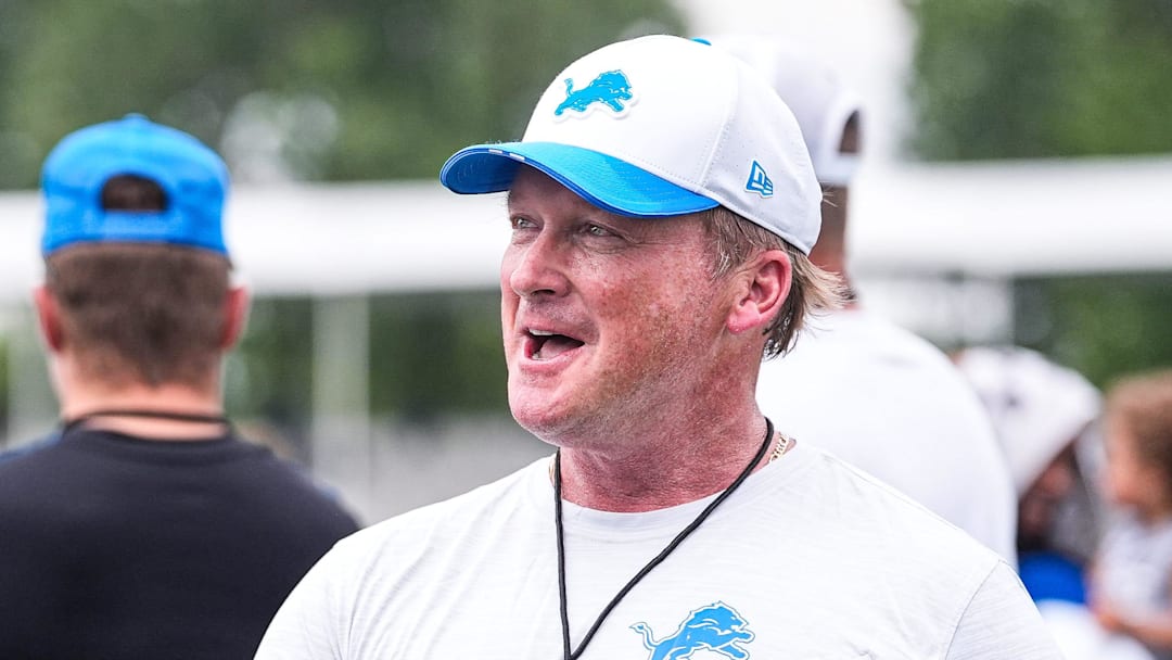 Jon Gruden at Lions training camp