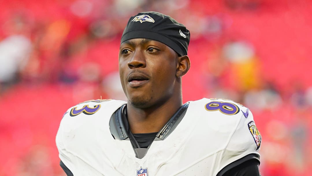 Sep 28, 2025; Kansas City, Missouri, USA; Baltimore Ravens wide receiver Lajohntay Wester (83) leaves the field after a game against the Kansas City Chiefs at GEHA Field at Arrowhead Stadium. Mandatory Credit: Jay Biggerstaff-Imagn Images Sep 28, 2025; Kansas City, Missouri, USA; Baltimore Ravens wide receiver Lajohntay Wester (83) leaves the field after a game against the Kansas City Chiefs at GEHA Field at Arrowhead Stadium. Mandatory Credit: Jay Biggerstaff-Imagn Images