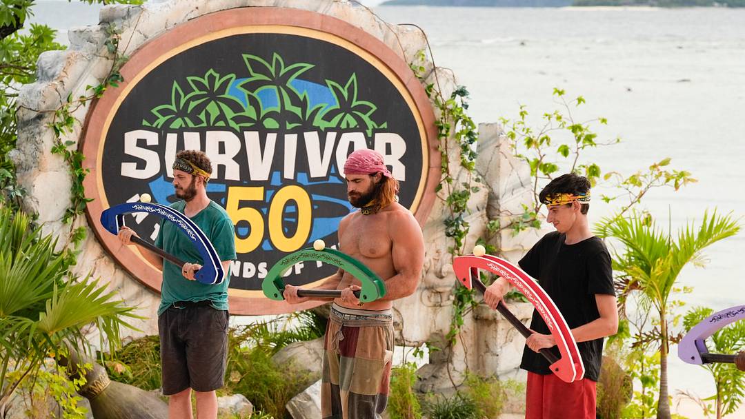 “A Side Dish of Chaos” – One castaway comes clean to the tribe about a previously deceptive move. The crowd favorite SURVIVOR auction returns, with an extra special season 50 spin. Chaos ensues when social media icon MrBeast arrives on the scene, on SURVIVOR 50, Wednesday, April 29. Photo: Robert Voets/CBS ©2025 CBS Broadcasting, Inc. All Rights Reserved.