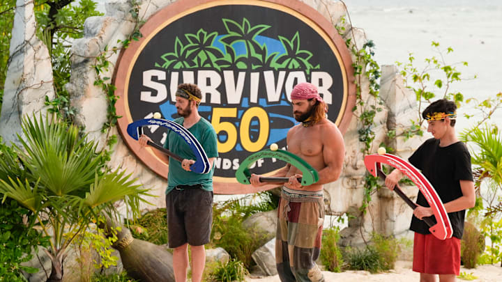 “A Side Dish of Chaos” – One castaway comes clean to the tribe about a previously deceptive move. The crowd favorite SURVIVOR auction returns, with an extra special season 50 spin. Chaos ensues when social media icon MrBeast arrives on the scene, on SURVIVOR 50, Wednesday, April 29. Photo: Robert Voets/CBS ©2025 CBS Broadcasting, Inc. All Rights Reserved.