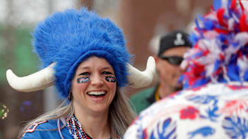 Buffalo Bills fans during the first day of the 2025 NFL Draft on Thursday, April 24, 2025, at Lambeau Field in Green Bay, Wisconsin. The draft begins at 7 p.m. CT April 24 and runs through April 26.