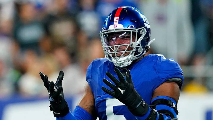 New York Giants linebacker Kayvon Thibodeaux (5) 