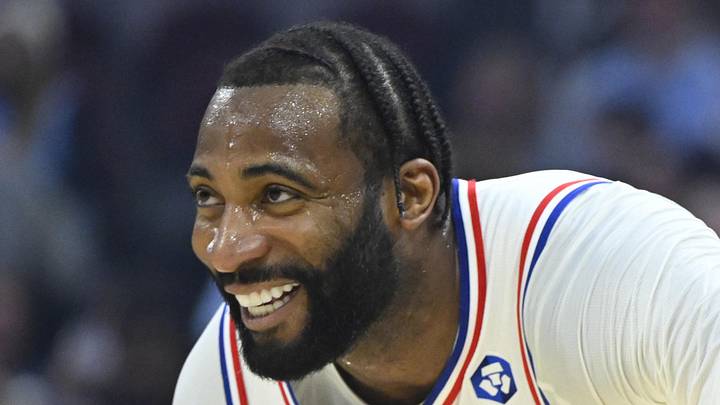 Nov 5, 2025; Cleveland, Ohio, USA; Philadelphia 76ers center Andre Drummond (1): David Richard-Imagn Images