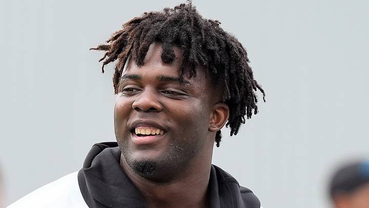 Carolina Panthers defensive lineman Cam Jackson (Jim Dedmon-Imagn Images)