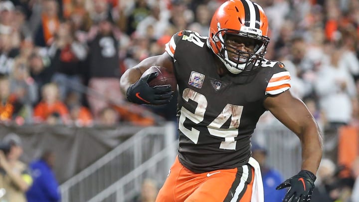 Browns running back Nick Chubb scores a second-half touchdown against the Bengals Monday, Oct. 31, 2022, in Cleveland.

Brownsbengalsmnf 26