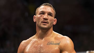 May 7, 2022; Phoenix, Arizona, USA; Michael Chandler during UFC 274 at Footprint Center. Mandatory Credit: Mark J. Rebilas-Imagn Images