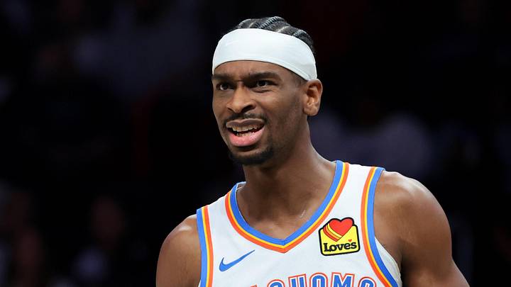 Jan 17, 2026; Miami, Florida, USA; Oklahoma City Thunder guard Shai Gilgeous-Alexander (2) reacts against the Miami Heat during the first quarter at Kaseya Center. Mandatory Credit: Sam Navarro-Imagn Images