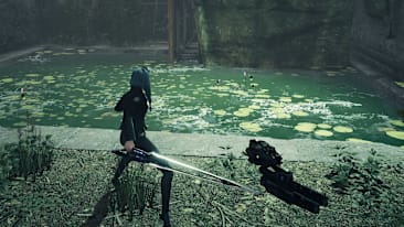 Stellar Blade small pond in Eidos 7 near the clock tower - Halibut location