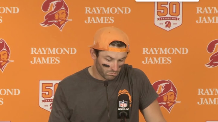 Mayfield threw for 233 yards and one touchdown on Sunday.