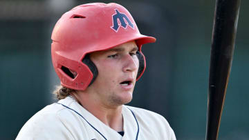  Michael Anderson of Harwich steps up to the plate against Wareham. Anderson recently announced his transfer from Rhode Island to Arkansas for the upcoming college season 