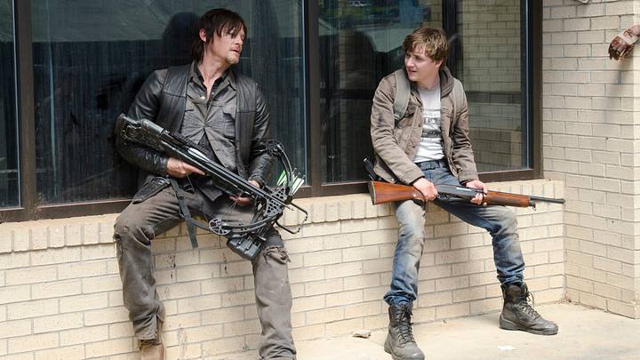 Daryl Dixon (Norman Reedus), Zach (Kyle Gallner), and Michonne (Danai Gurira) - The Walking Dead season 4