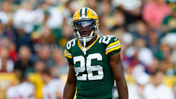 Aug 8, 2019; Green Bay, WI, USA; Green Bay Packers safety Darnell Savage Jr. (26) during the game against the Houston Texans at Lambeau Field. Mandatory Credit: Jeff Hanisch-Imagn Images