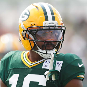 Green Bay Packers cornerback Bo Melton at training camp on Tuesday.