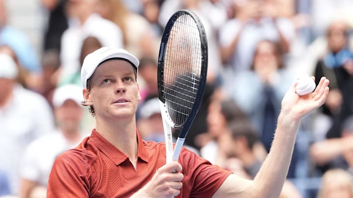 Jannik Sinner won his 50th hard court match at the majors.