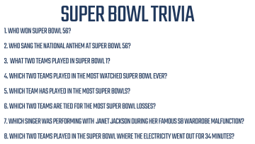Free printable Super Bowl 57 trivia cards for Chiefs-Eagles in 2023.