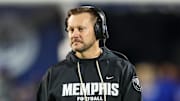 Memphis Tigers coach Ryan Silverfield looks on against the Navy Midshipmen during the first half at Simmons Bank Liberty Stadium. 