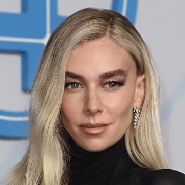 Vanessa Kirby attends the "The Fantastic Four: First Steps" blue carpet fan event in Berlin, Germany, in July 2025.