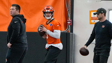 Bengals Joe Burrow (9) returns to practice on Monday November 10, 2025.