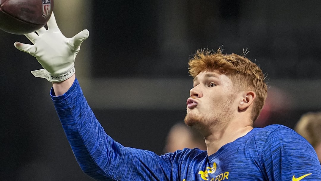 Los Angeles Rams tight end Terrance Ferguson (18). Mandatory Credit: Dale Zanine-Imagn Images Los Angeles Rams tight end Terrance Ferguson (18). Mandatory Credit: Dale Zanine-Imagn Images