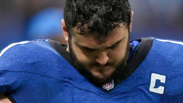 Indianapolis Colts offensive tackle Matt Goncalves walks off the field