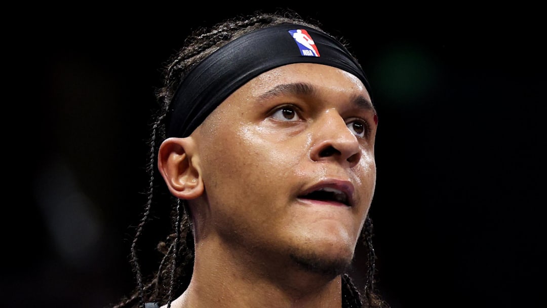 Orlando Magic forward Paolo Banchero (5) looks on against the Atlanta Hawks in the third quarter at Kia Center. 