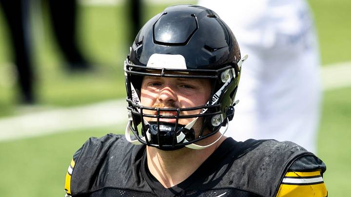 Iowa offensive lineman Logan Jones