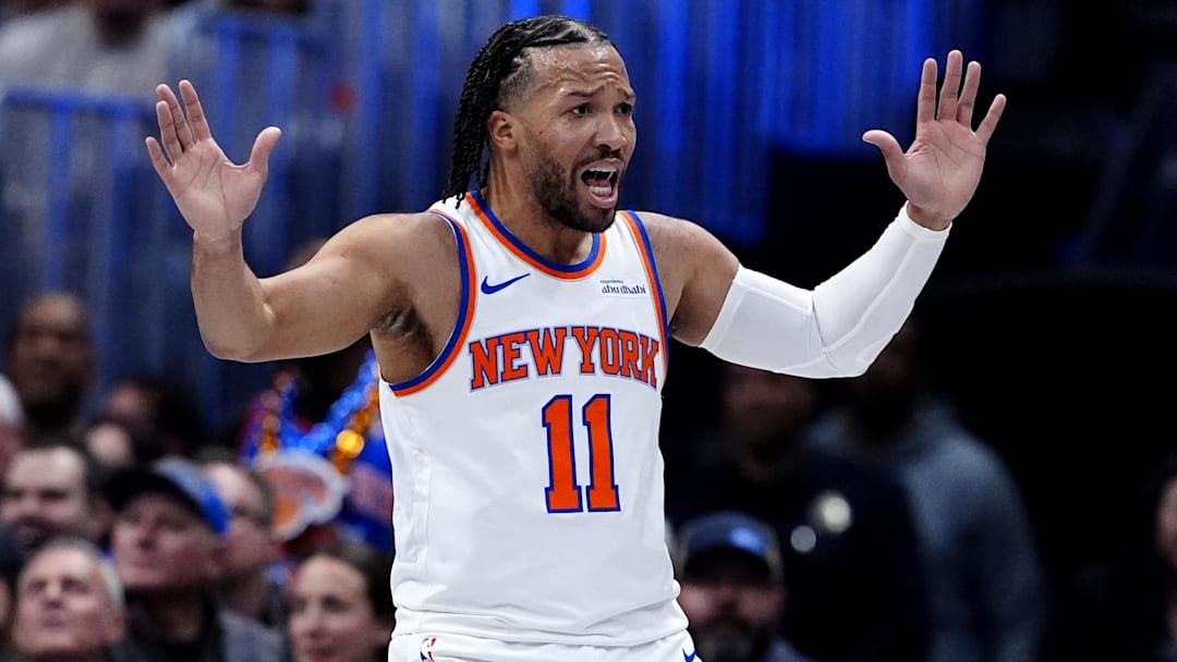 Mar 6, 2026; Denver, Colorado, USA; New York Knicks guard Jalen Brunson (11) reacts in the first quarter against the Denver Nuggets at Ball Arena. Mandatory Credit: Ron Chenoy-Imagn Images Mar 6, 2026; Denver, Colorado, USA; New York Knicks guard Jalen Brunson (11) reacts in the first quarter against the Denver Nuggets at Ball Arena. Mandatory Credit: Ron Chenoy-Imagn Images