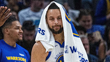 Nov 1, 2025; Indianapolis, Indiana, USA;  Golden State Warriors guard Stephen Curry (30) in the first half  against the Indiana Pacers at Gainbridge Fieldhouse. Mandatory Credit: Trevor Ruszkowski-Imagn Images