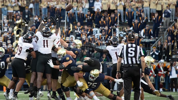 Northern Illinois blocks Notre Dame's last second field goal to upset the Irish in 2024