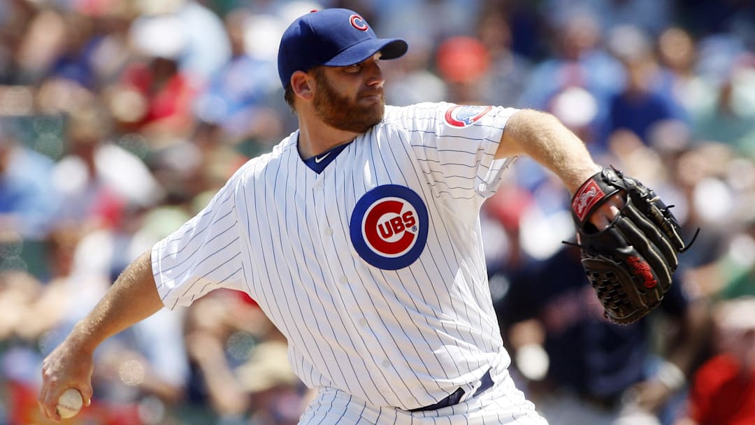 June 15, 2012; Chicago, IL, USA; Chicago Cubs starting pitcher Ryan Dempster delivers a pitch during the first inning against the Boston Red Sox at Wrigley Field. June 15, 2012; Chicago, IL, USA; Chicago Cubs starting pitcher Ryan Dempster delivers a pitch during the first inning against the Boston Red Sox at Wrigley Field.