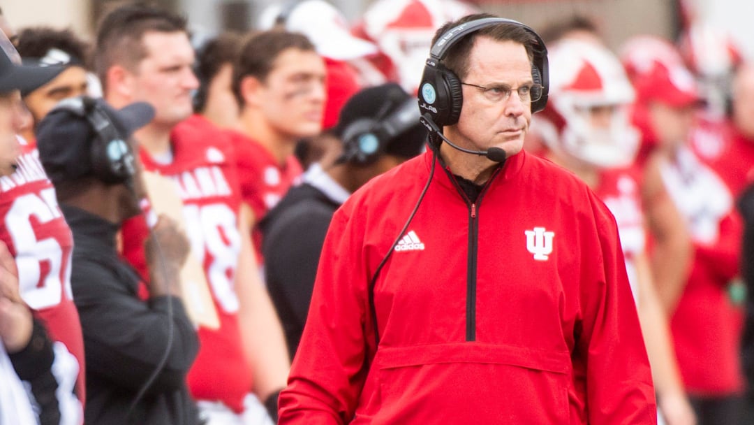 Indiana Head Coach Curt CIgnetti during the Indiana versus UCLA football game at Memorial Stadium on Saturday, Oct. 25, 2025.