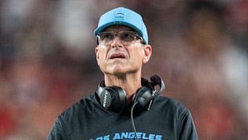 Chargers head coach Jim Harbaugh