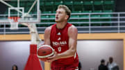 Indiana forward Tucker DeVries attempts a 3-pointer Aug. 6, 2025, against Universidad de Bayamon in Carolina, Puerto Rico.