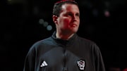 Dec 6, 2025; Raleigh, North Carolina, USA; NC State Wolfpack head coach Will Wade looks on before the first half of the game against UNC Asheville Bulldogs at Lenovo Center. Mandatory Credit: Jaylynn Nash-Imagn Images