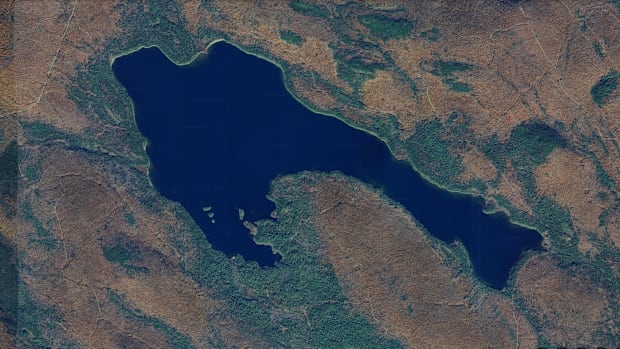 An aerial view of West Musquash Lake in Washington County in Maine.
