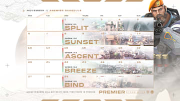 Here's the new Valorant Premier schedule, starting on Nov. 1.