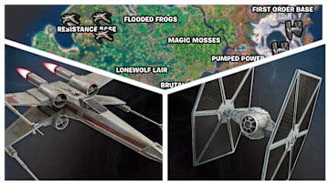 All TIE Fighter and X-Wing Spawn Locations in Fortnite