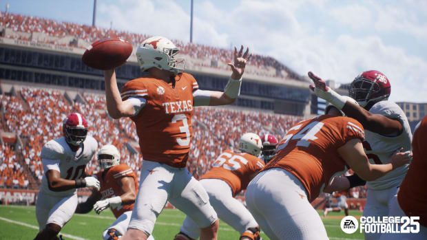 Texas Longhorns players in EA CFB25.
