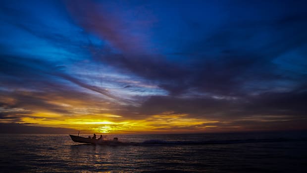 Fly anglers coming home at the end of the day fishing the baja coast for the film Bitter Water.