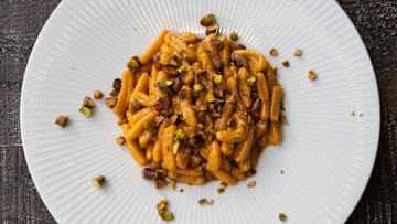Carrot Cavatelli with Lemon Brown Butter, Parmesan, and Toasted Pistachios