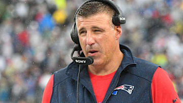 New England Patriots head coach Mike Vrabel during the second half at Gillette Stadium.
