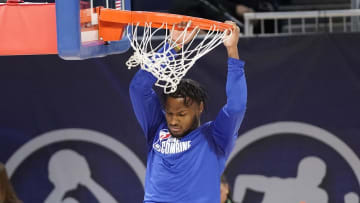 May 15, 2024; Chicago, IL, USA; Bronny James participates in the 2024 NBA Draft Combine at Wintrust Arena. Mandatory Credit: David Banks-USA TODAY Sports