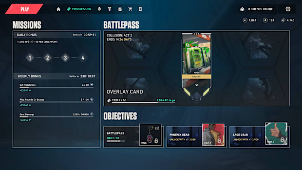 VALORANT Console Progression screen