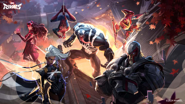 Marvel Rivals roster of characters with Venom in the center.